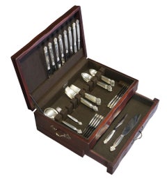 Ensemble de 54 couverts de table en argent sterling Georg Jensen avec acanthes, Danemark