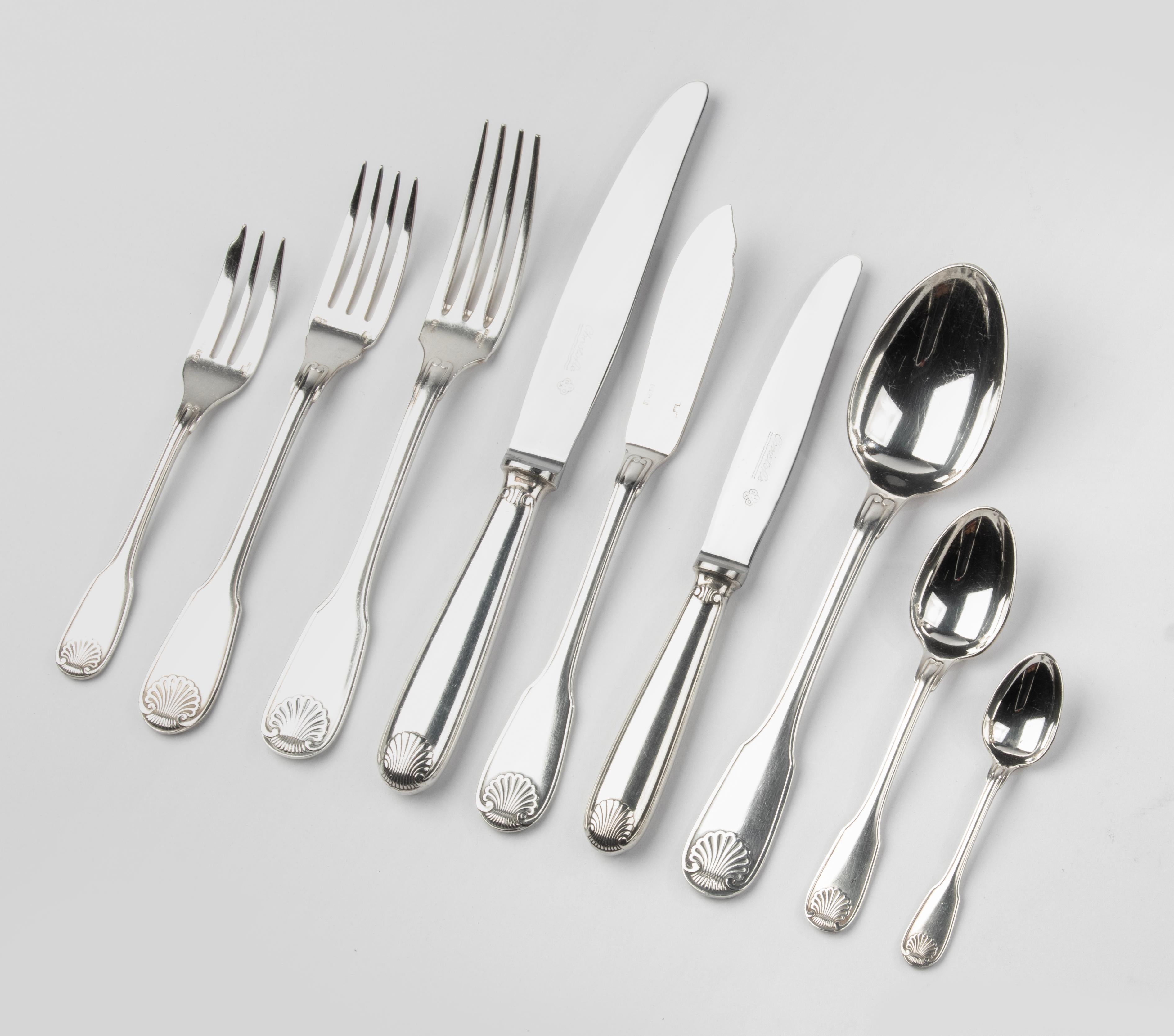 54-Piece Set Silver Plated Tableware - Christofle - Vendôme Coquille  2