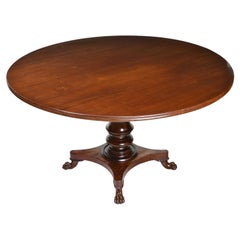 54" Round Dining Table in Mahogany with Center Pedestal Base