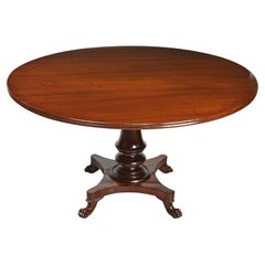 54" Round Dining Table in Mahogany with Center Pedestal Base