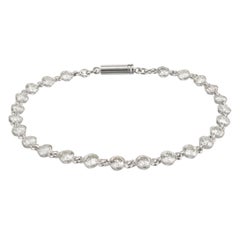 5.40 Carat Brilliant Full Diamond Platinum Tube Set Bracelet