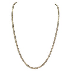 5.40 Carat Buttercup Round Brilliant Diamond Necklace 14 Karat Yellow Gold 24''