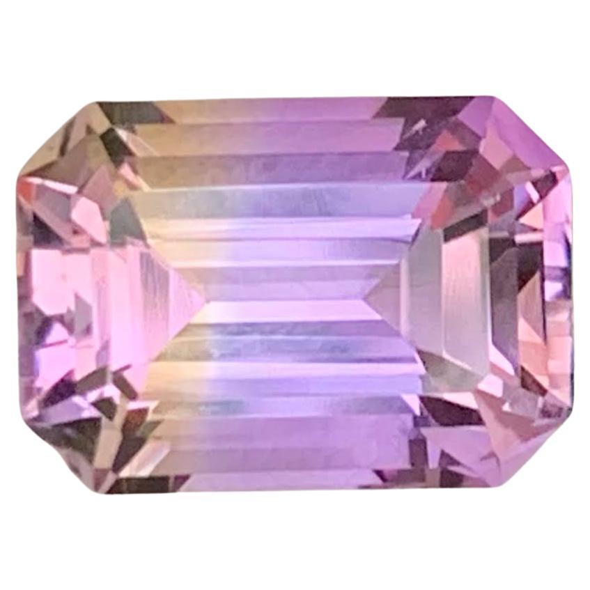 5.40 Carat Natural Loose Bi Color Ametrine Stone Emerald Cut Bolivian Gemstone For Sale