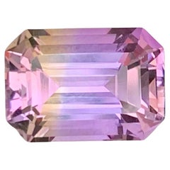 5.40 Carat Natural Loose Bi Color Ametrine Stone Emerald Cut Bolivian Gemstone