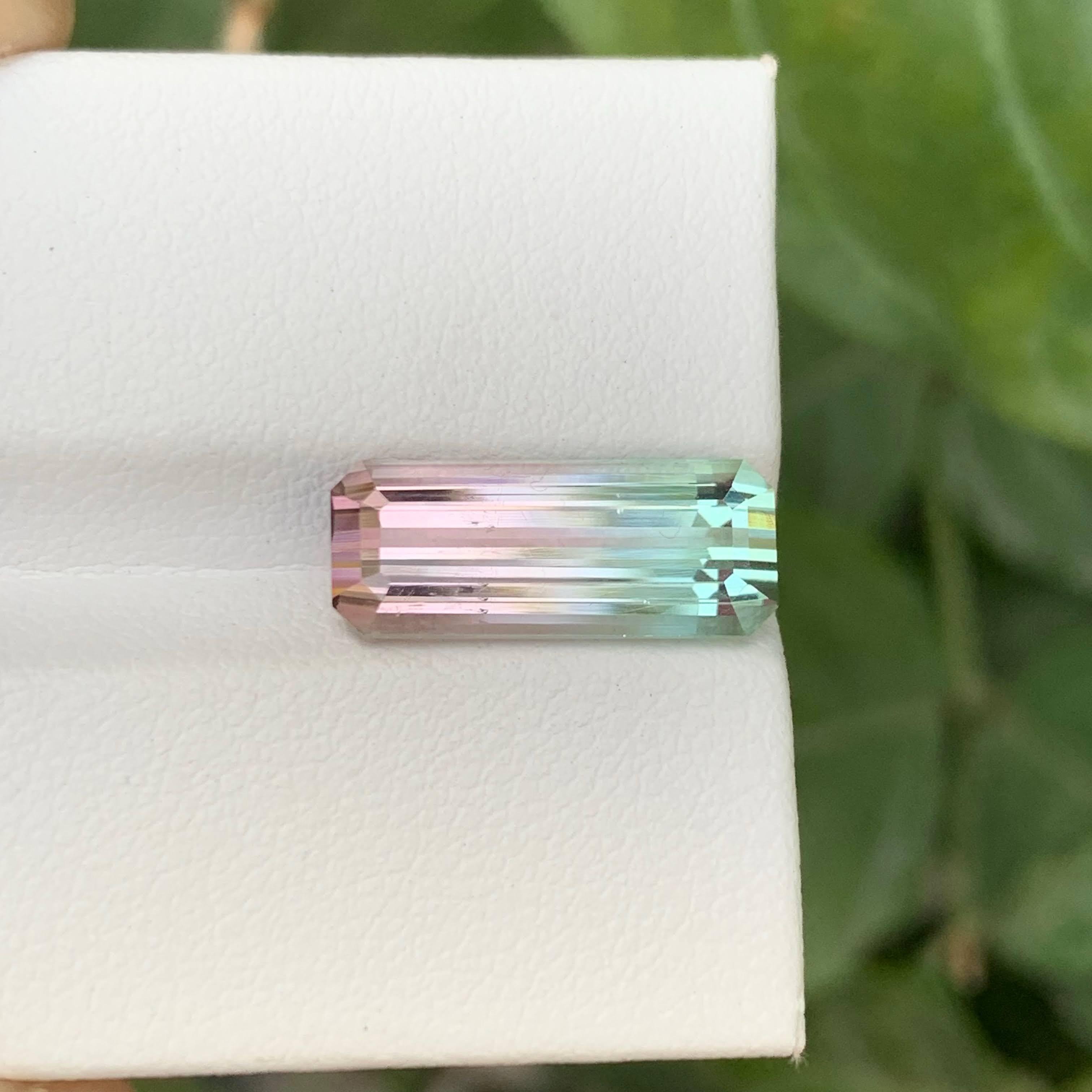 5.40 Karat Natürlicher Loser Bi Color Turmalin Stein Smaragd Schliff Afghanischer Edelstein im Angebot 4