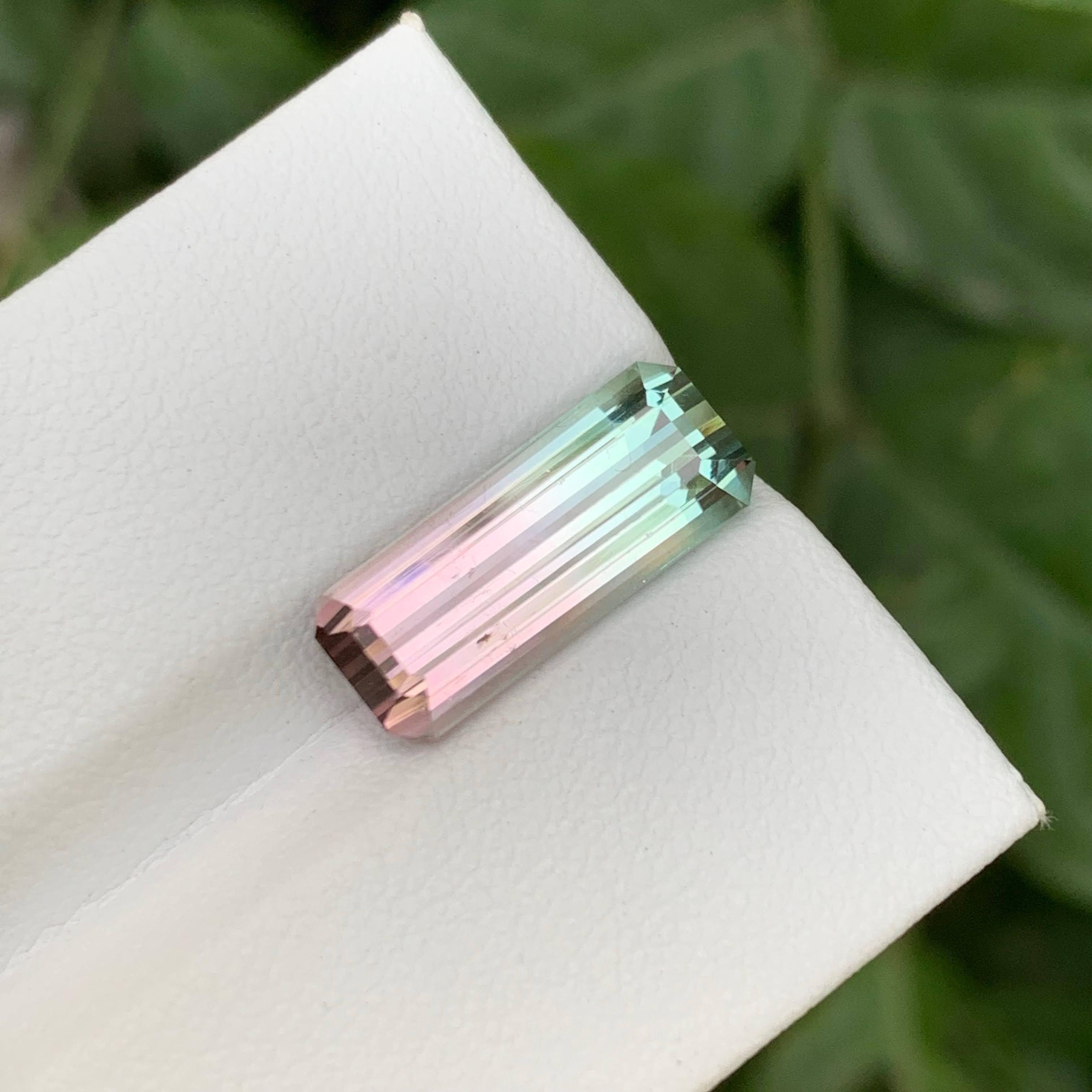 5.40 Karat Natürlicher Loser Bi Color Turmalin Stein Smaragd Schliff Afghanischer Edelstein im Angebot 5