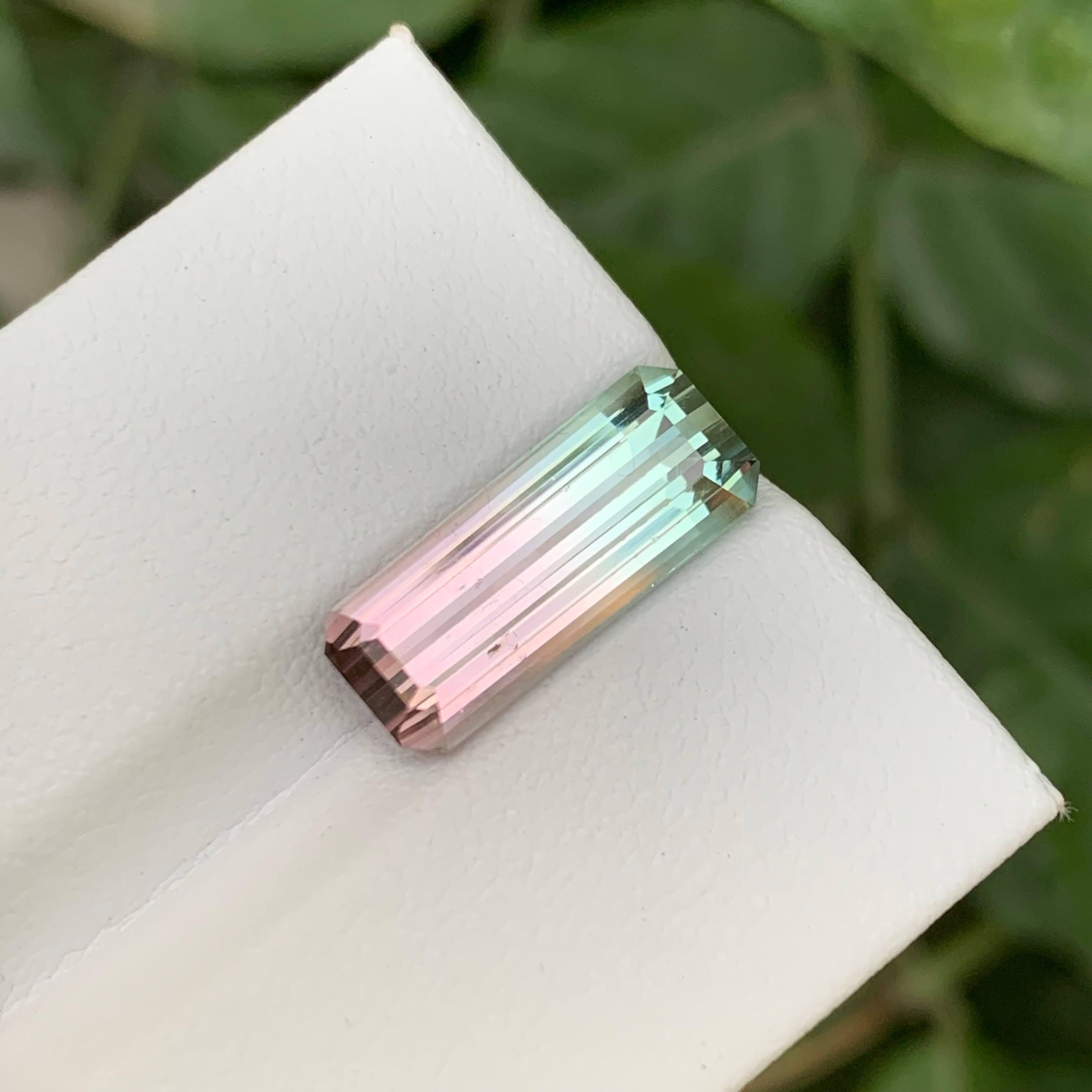 5.40 Karat Natürlicher Loser Bi Color Turmalin Stein Smaragd Schliff Afghanischer Edelstein (Moderne) im Angebot