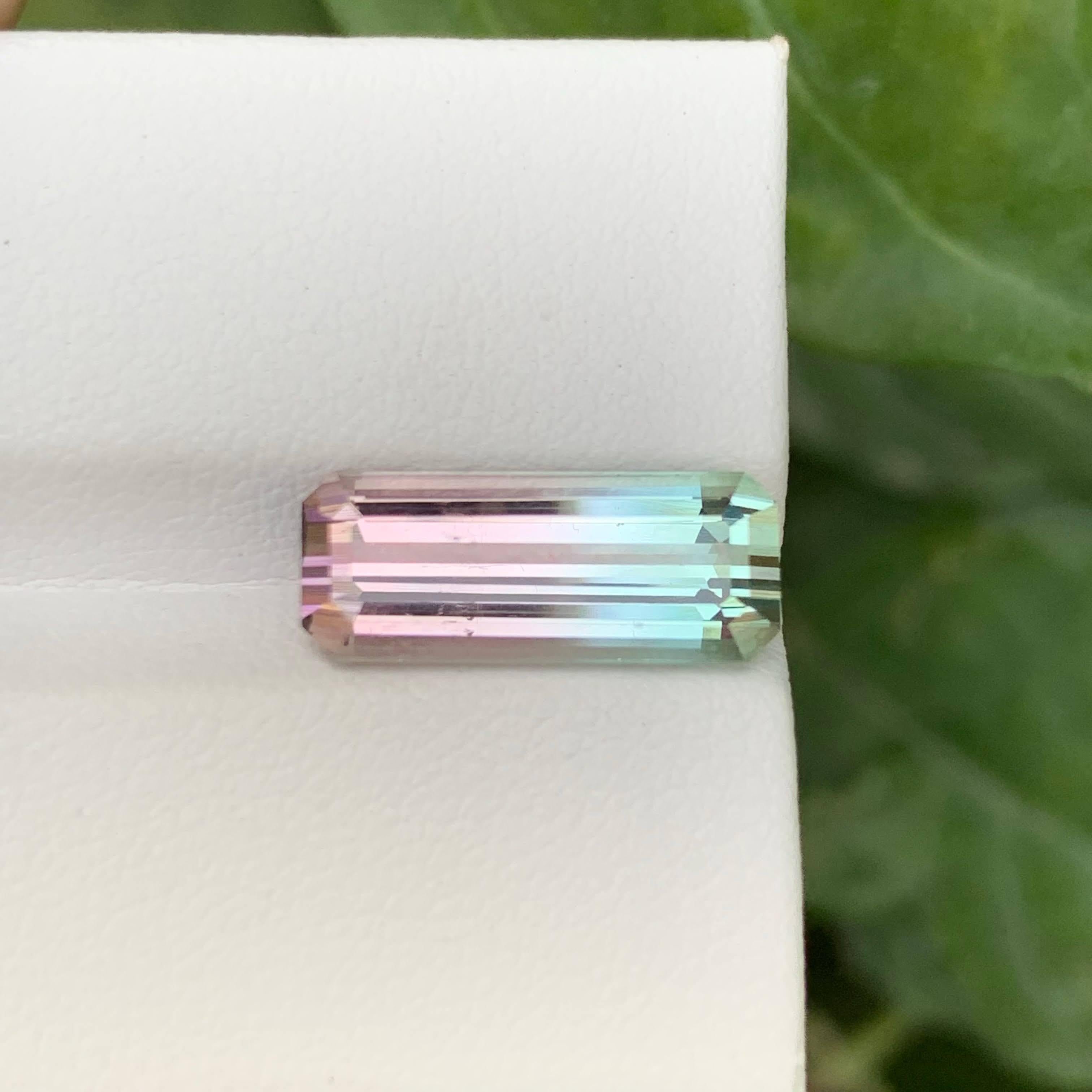 5.40 Karat Natürlicher Loser Bi Color Turmalin Stein Smaragd Schliff Afghanischer Edelstein im Zustand „Neu“ im Angebot in Bangkok, TH