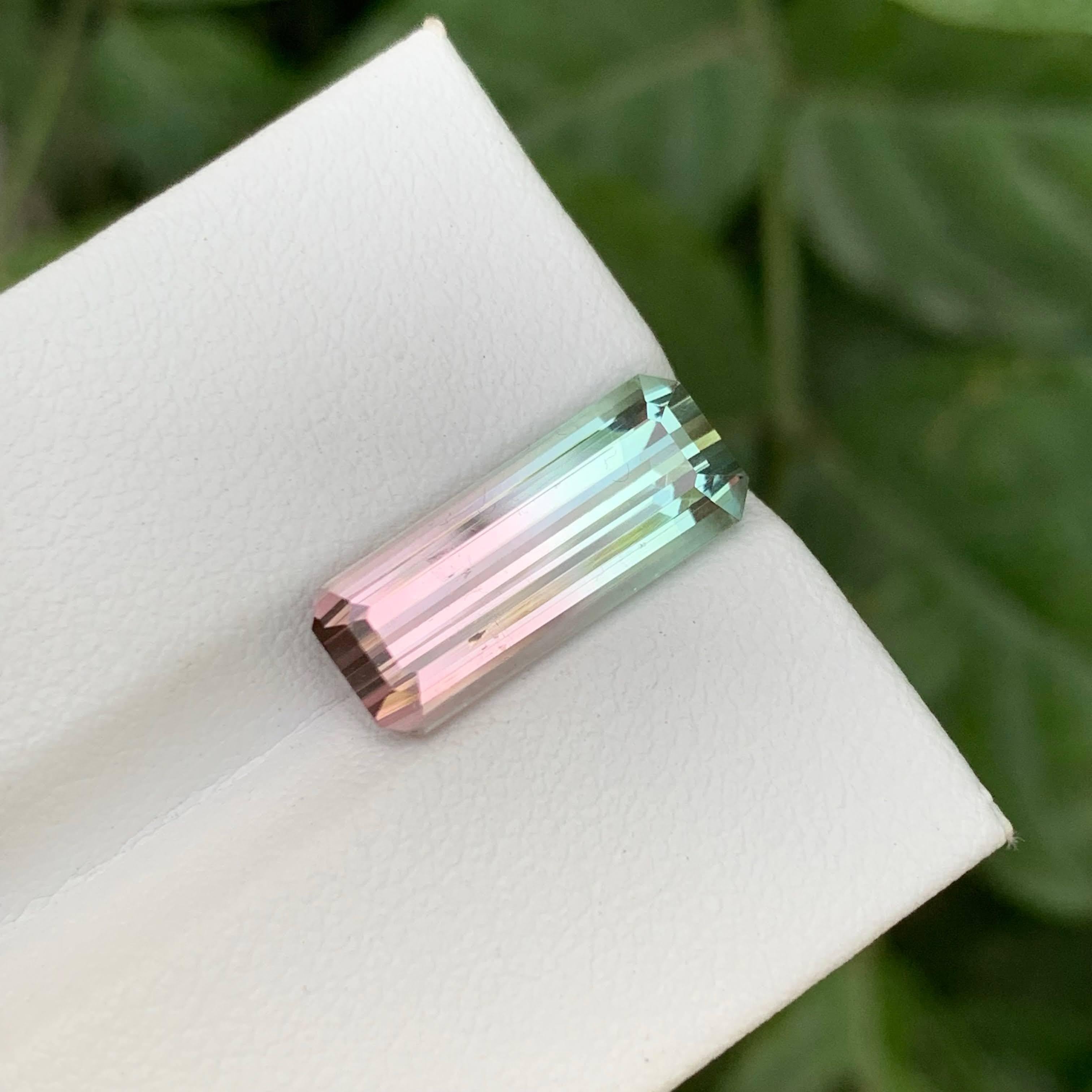 5.40 Karat Natürlicher Loser Bi Color Turmalin Stein Smaragd Schliff Afghanischer Edelstein für Damen oder Herren im Angebot