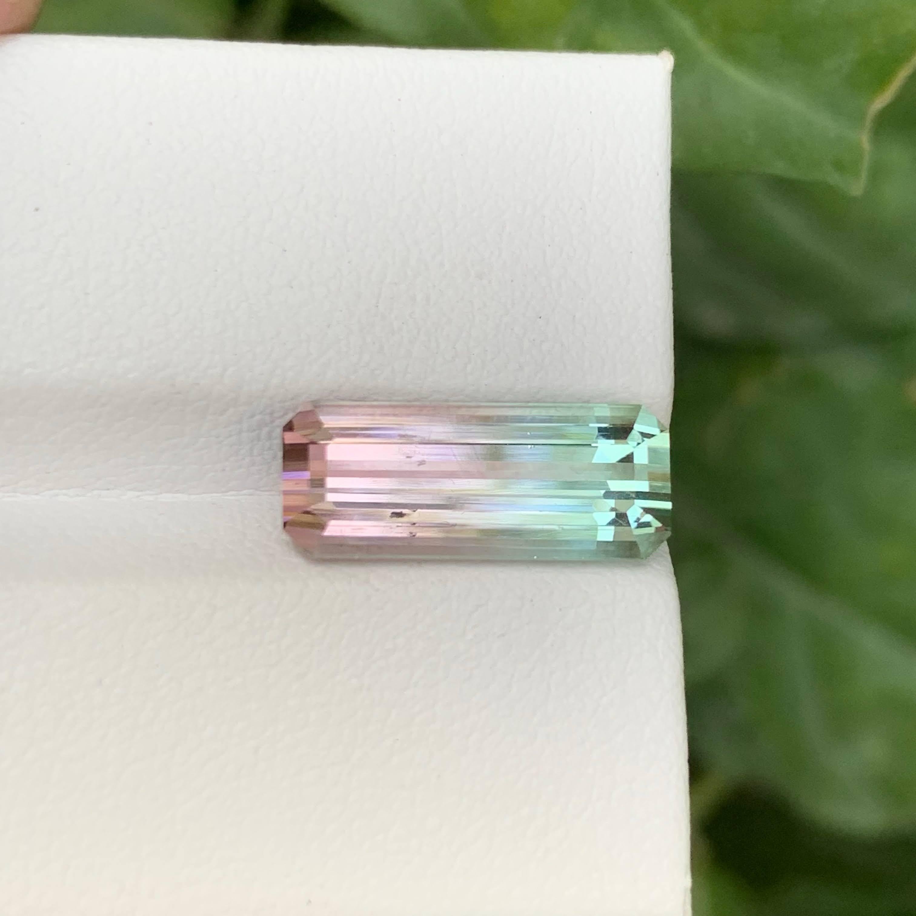 5.40 Karat Natürlicher Loser Bi Color Turmalin Stein Smaragd Schliff Afghanischer Edelstein im Angebot 1