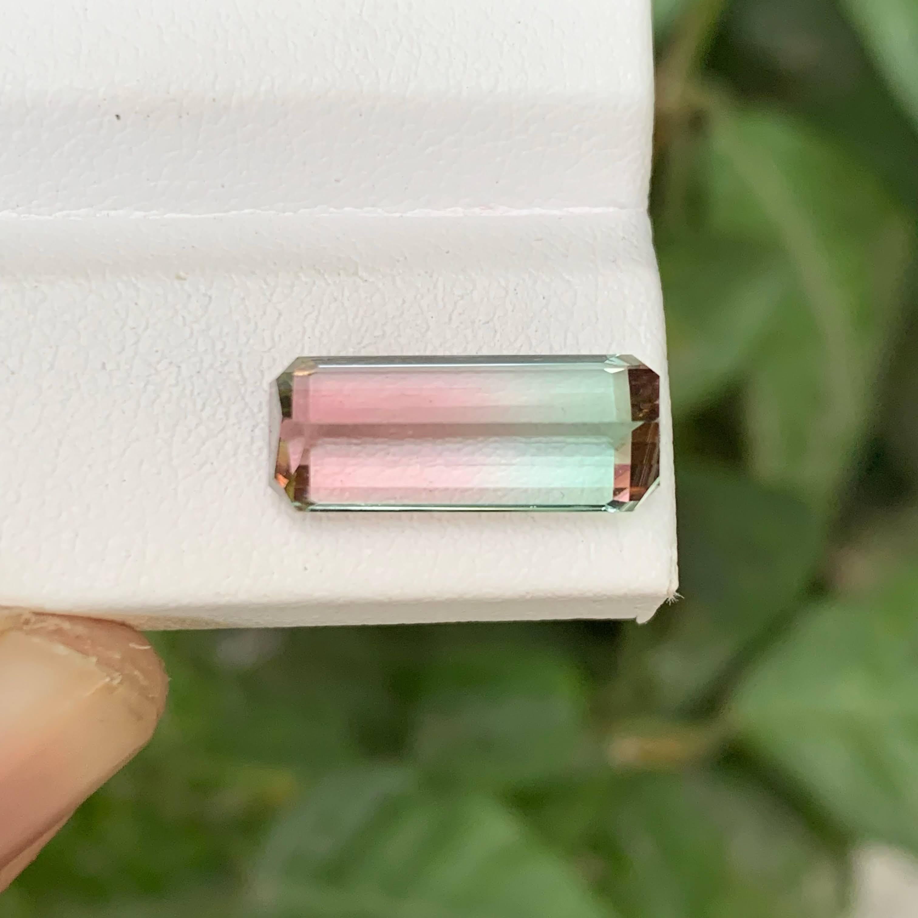 5.40 Karat Natürlicher Loser Bi Color Turmalin Stein Smaragd Schliff Afghanischer Edelstein im Angebot 2