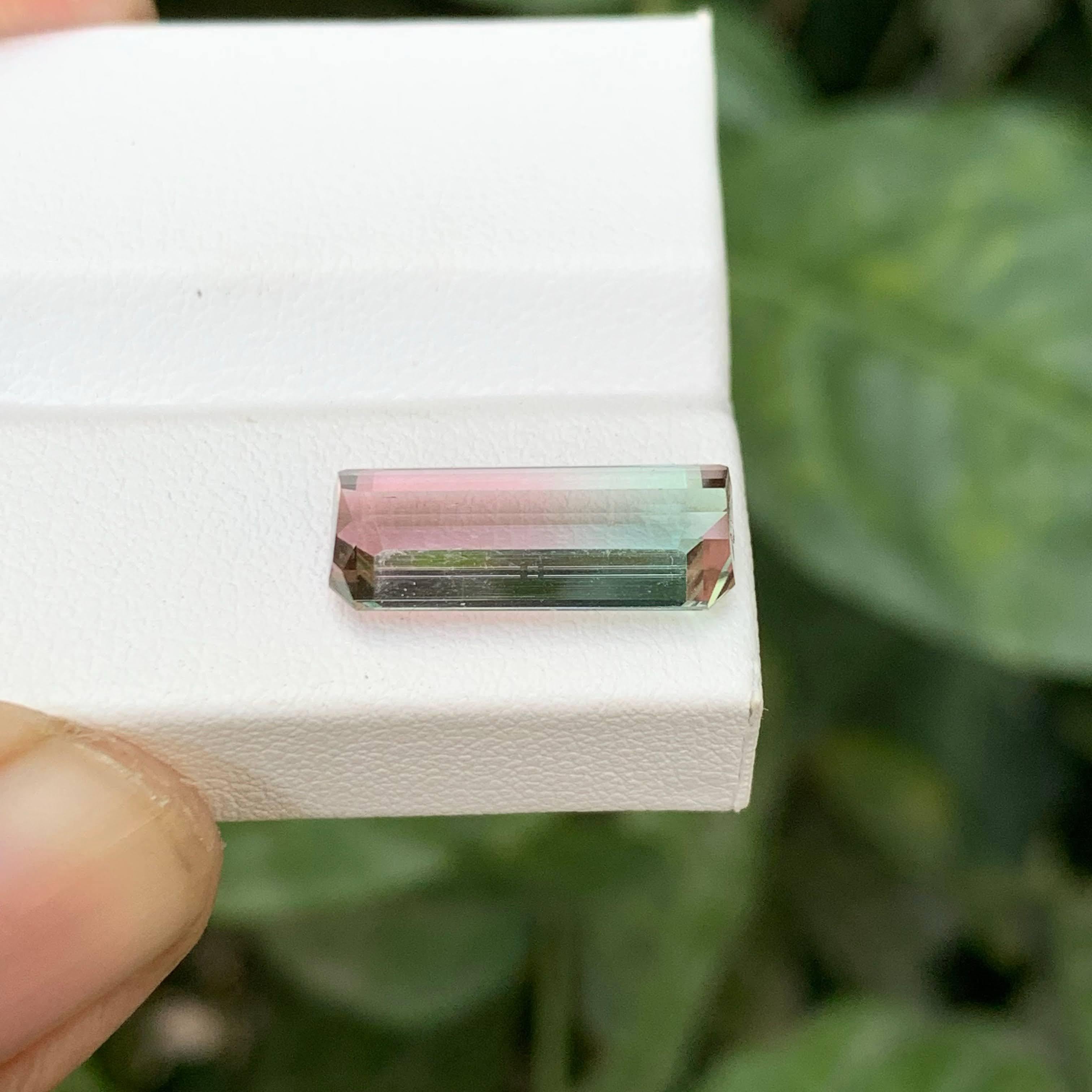 5.40 Karat Natürlicher Loser Bi Color Turmalin Stein Smaragd Schliff Afghanischer Edelstein im Angebot 3