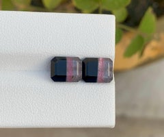 5.40 Carat Natural Loose Bicolor Tourmaline Pair Emerald Cut Afghan Gemstone