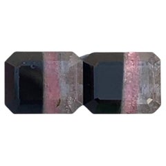 5.40 Carat Natural Loose Bicolor Tourmaline Pair Emerald Cut Afghan Gemstone