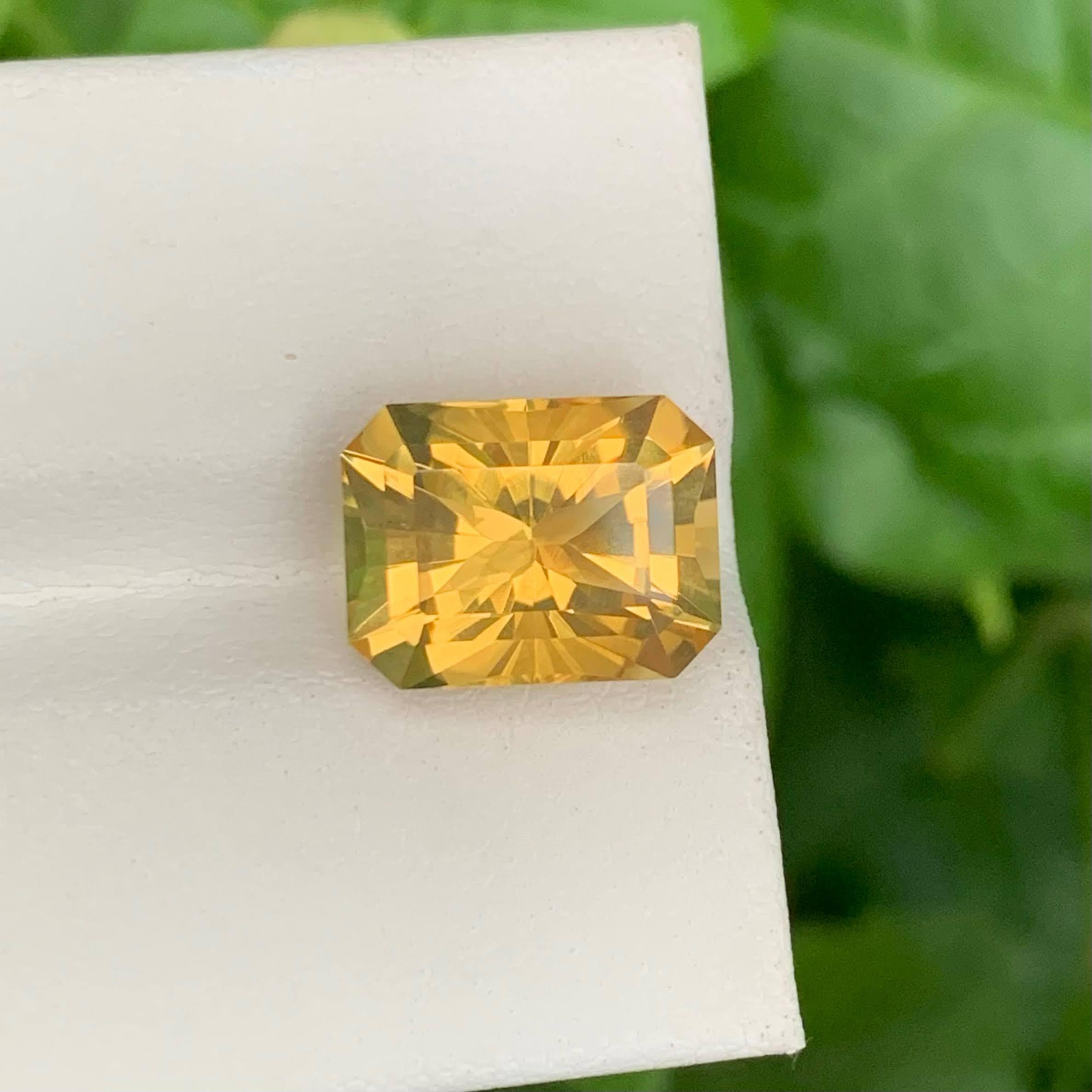 Weight 5.40 carat 
Dimensions 11.9x9.1x7.9mm
Treatment None 
Origin Africa 
Clarity Loup Clean 
Shape Cut cushion 




This 5.40 Carat Natural Loose Golden Citrine is a radiant gemstone showcasing a warm, sunlit golden hue that symbolizes joy,