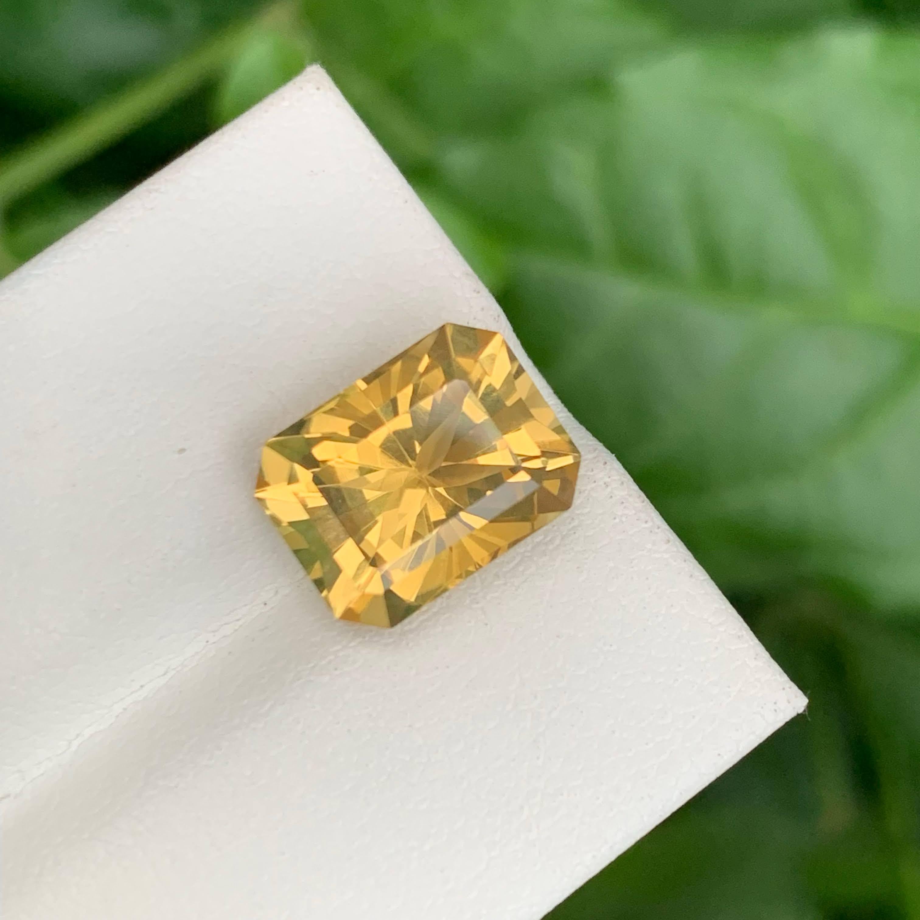 5.40 Carat Natural Loose Golden Citrine Stone Custom Precision Cut African Gem For Sale 3