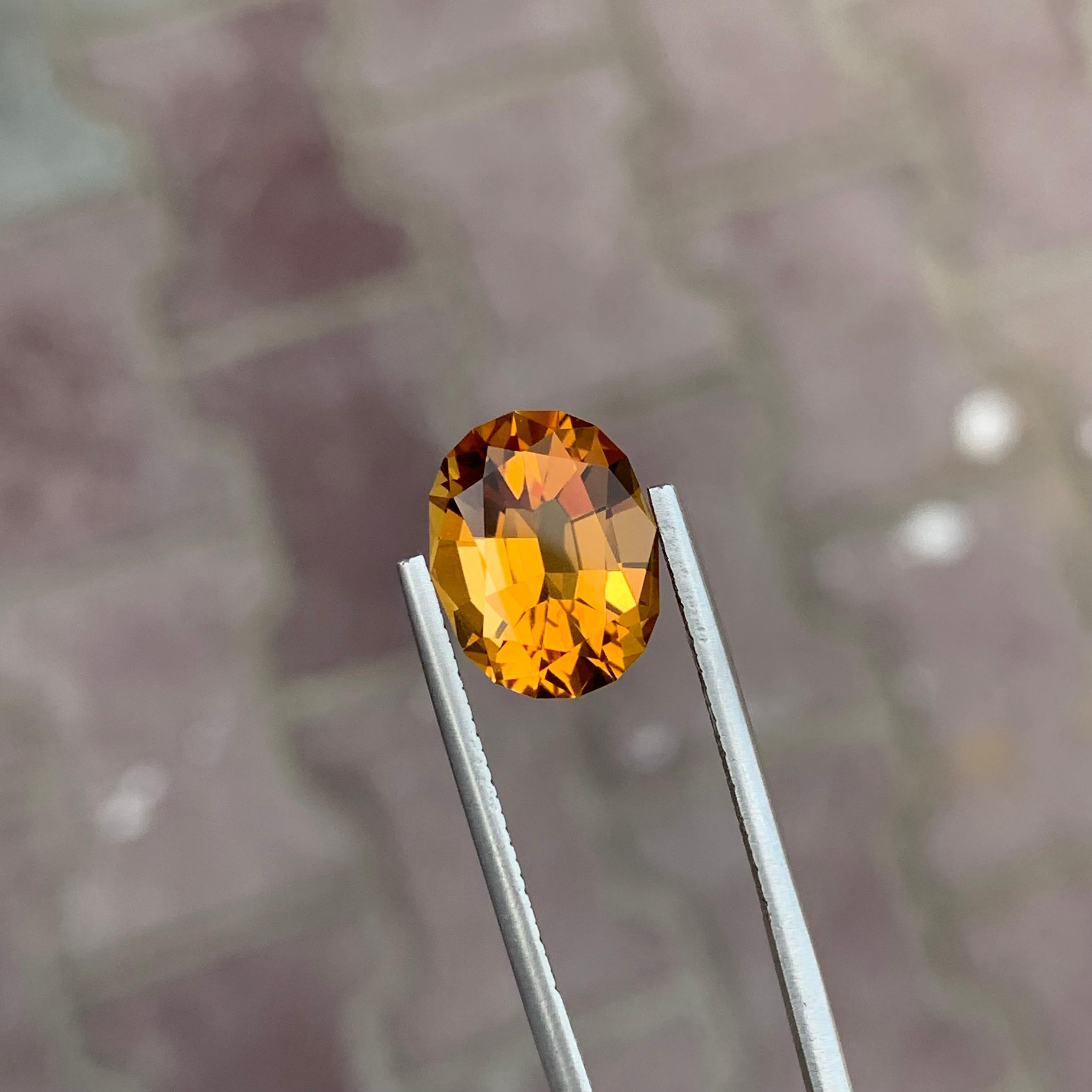 5,40 Karat natürliche lose Madeira Citrin Oval Form Edelstein aus Brasilien Mine (Ovalschliff) im Angebot