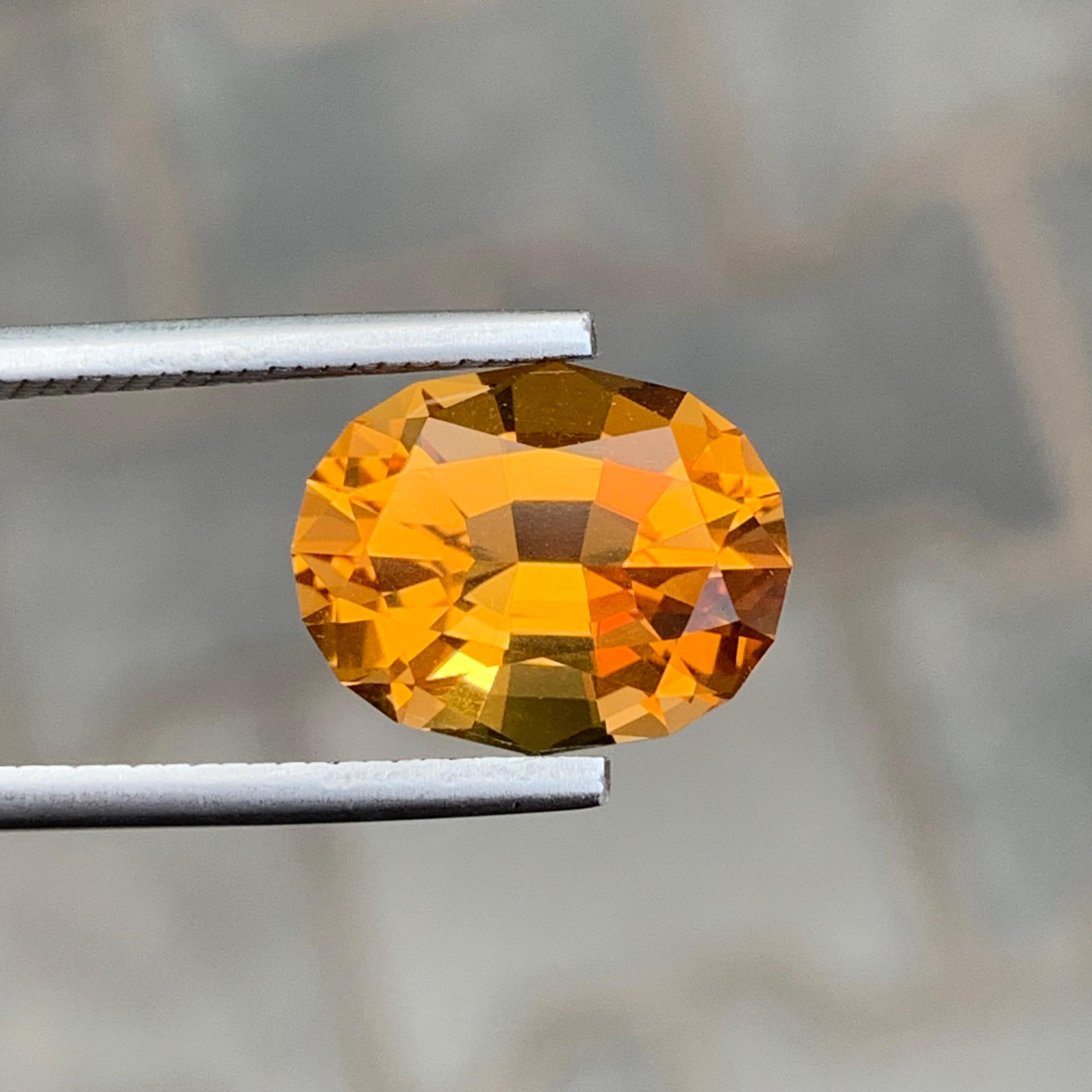 5,40 Karat natürliche lose Madeira Citrin Oval Form Edelstein aus Brasilien Mine im Angebot 1