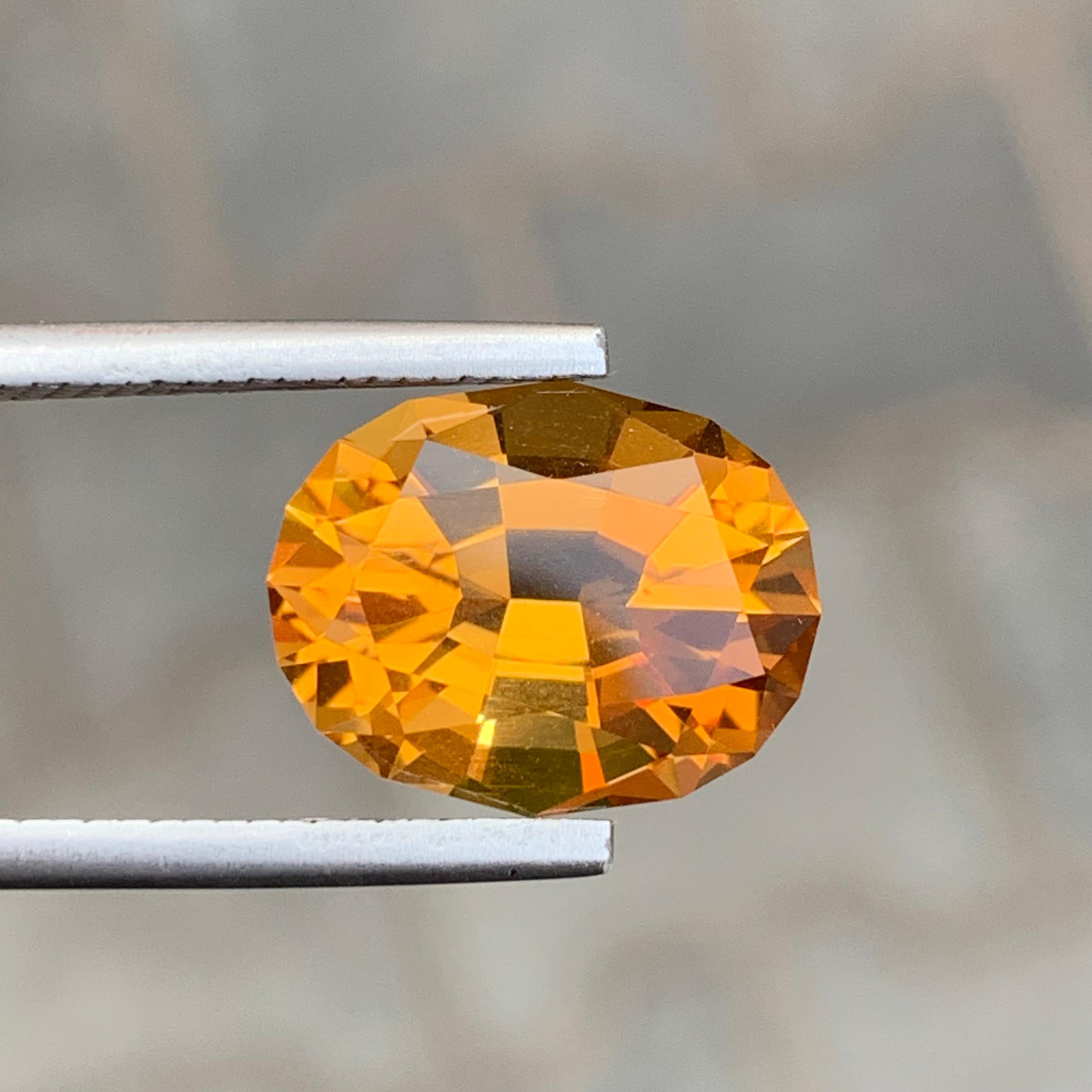 5,40 Karat natürliche lose Madeira Citrin Oval Form Edelstein aus Brasilien Mine im Angebot 2
