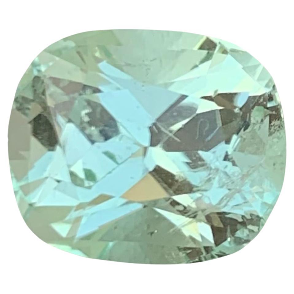 5.40 Carat Natural Loose Mint Tourmaline Cushion Shape Gem Slightly Included