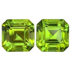 5,40 Quilates Peridoto Natural Suelto Pareja Forma Cuadrada Piedra Preciosa Para Joyería