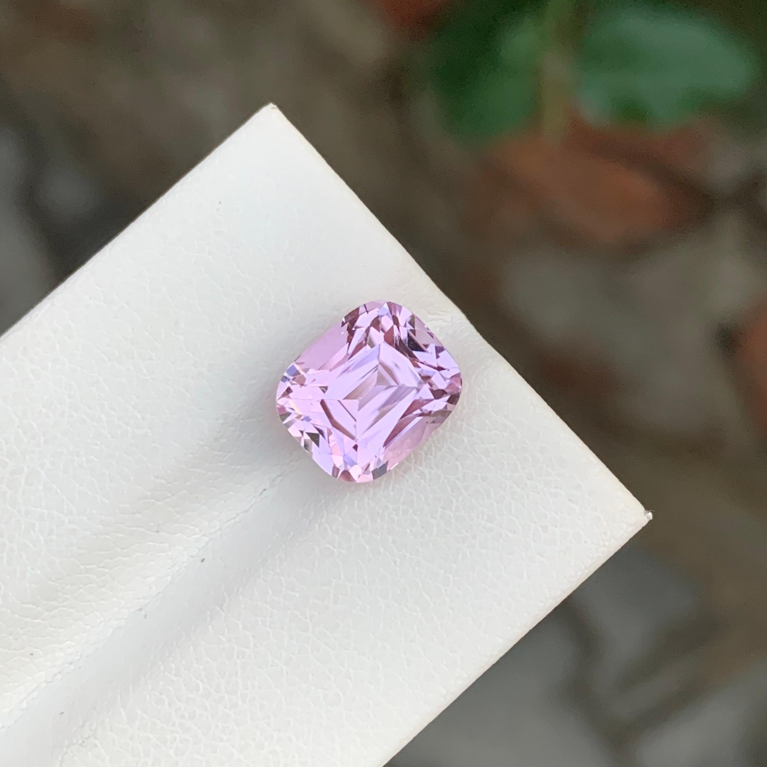 da uomo o donna 5,40 Carati Nature Kunzite rosa sciolta a forma di cuscino Gemma in vendita
