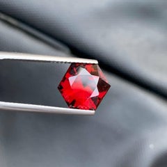 5.40 Carat Natural Loose Red Garnet Stone Hexagon Cut African Gemstone