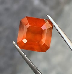 5.40 Carat Natural Loose Smoky Hessonite Orange Garnet Square Shape