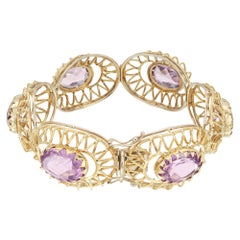 Bracciale con cerniera in oro con ametista ovale da 5,40 carati
