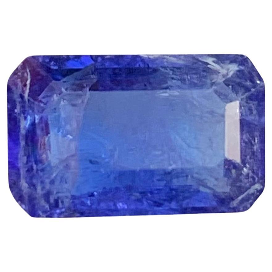 5.40 Carat Pretty Loose Tanzanite Emerald Shape Included Gemstone For Sale