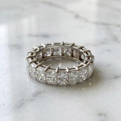 5.40 Carat Radiant Cut G-VS2 Diamond Platinum Eternity Ring