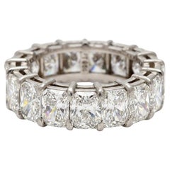 5.40 Carat Radiant Cut G-VS2 Diamond Platinum Eternity Ring