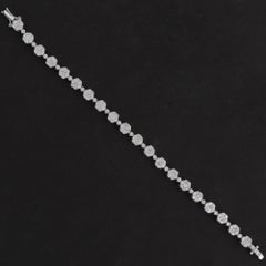 5.40ct Round Diamond Cluster Tennis Bracelet in 18k White Gold