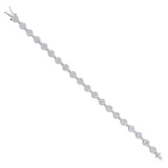 5,40 Karat echter runder Diamant Cluster klassisches Tennisarmband 18k Weißgold