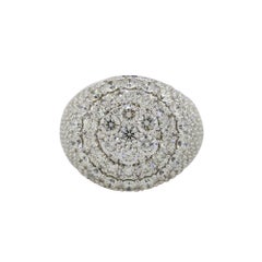 5.40 Carat Round Diamond Half Pave Mens Ring 14 Karat in Stock