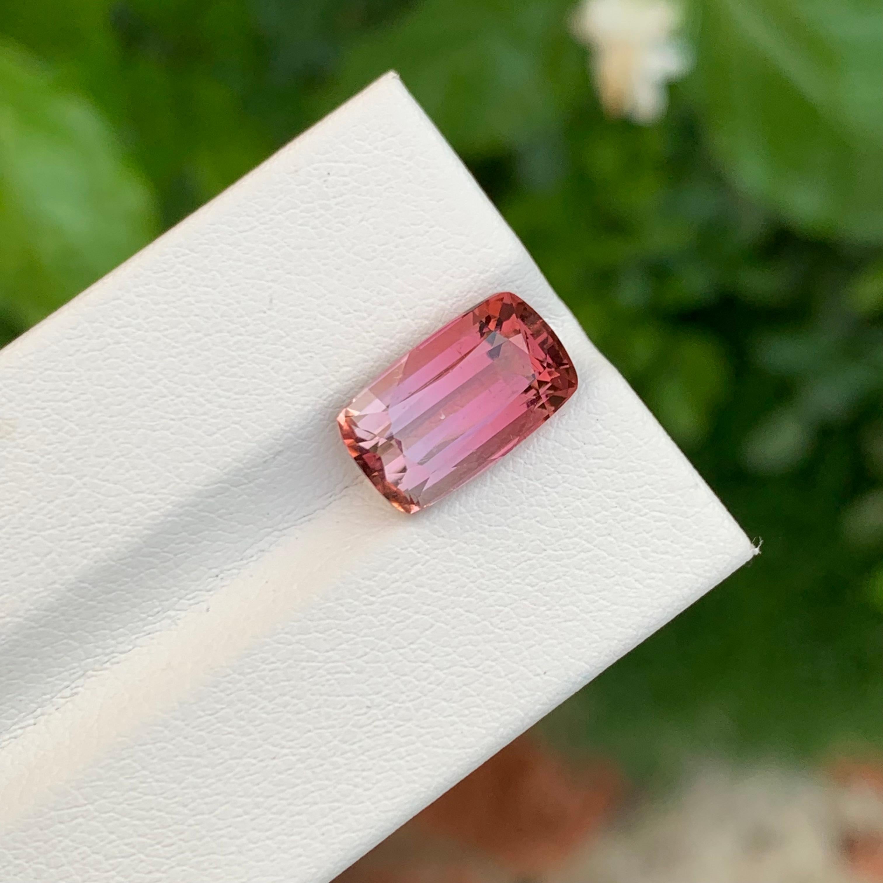 5.40 Carat Splendid Faceted Bi Colour Tourmaline Long Cushion Shape Gemstone For Sale 2