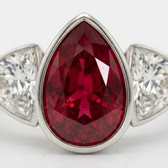 5.40 Carat Unheated Winza Ruby Ring – GRS "Pigeon's Blood" Natural Ruby