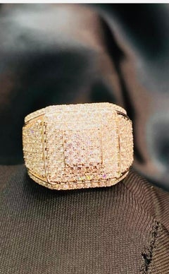 5.40 Carats Natural Diamonds Men’s Gold Ring
