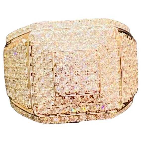 5.40 Carats Natural Diamonds Men’s Gold Ring