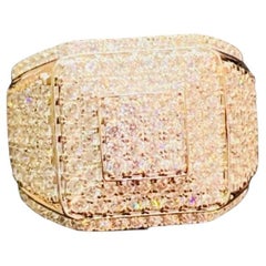5.40 Carats Natural Diamonds Men’s Gold Ring