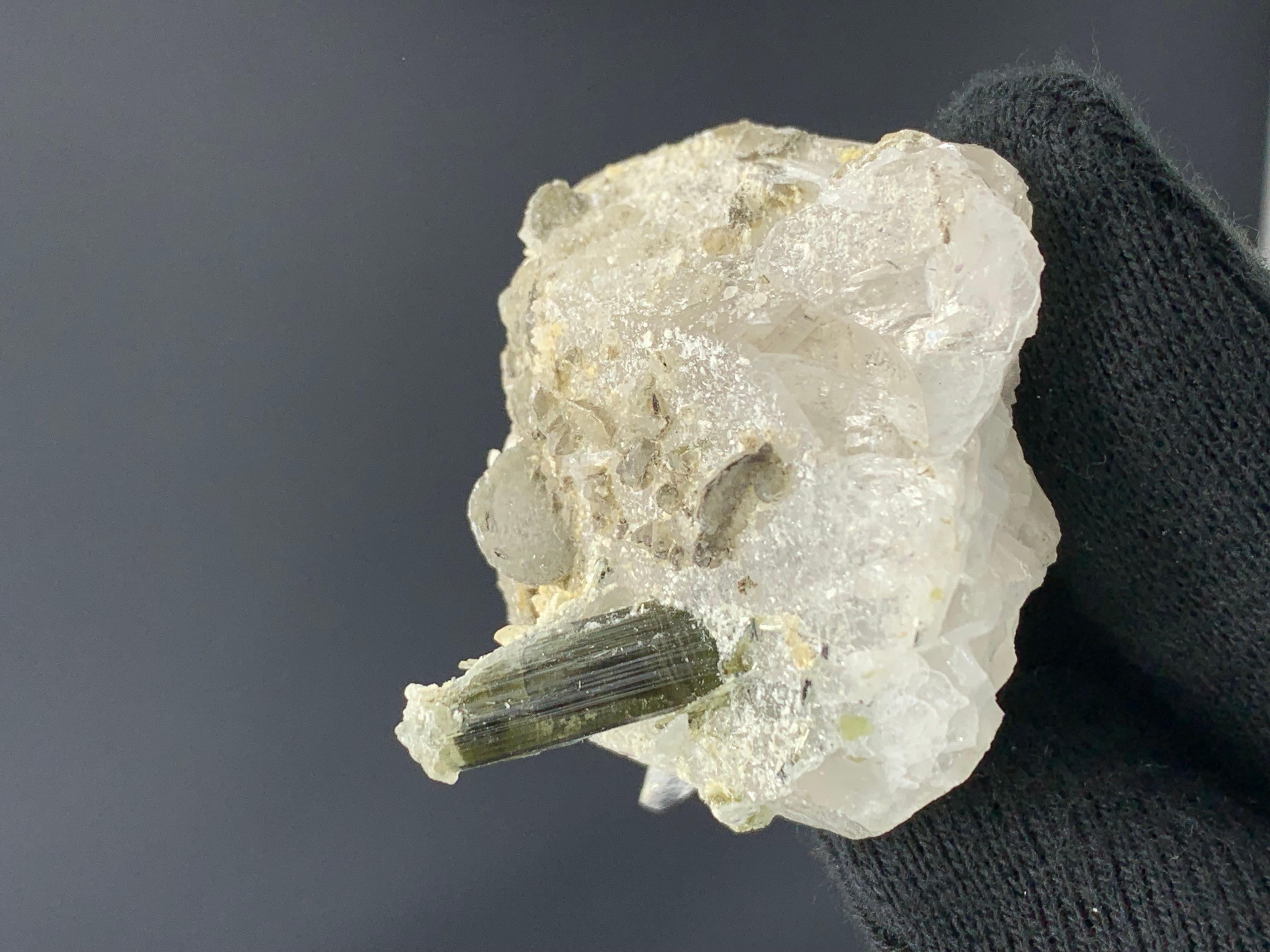 Rock Crystal 54.05 Gram Tourmaline On Quartz Specimen From Stak Nala, Pakistan For Sale