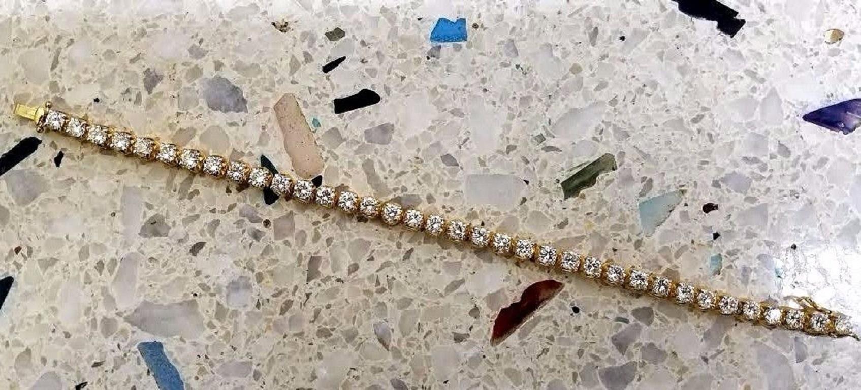 Victorian High Profile Petite

5.40CT Classic Diamond Tennis Bracelet
 Vs-2 clarity, G-color

12.3 grams

6.25 inches (wearable length)

Secure pressure clasp.

$14000 Appraisal will accompany

Excellent design // Brilliant sparkles from all angles.