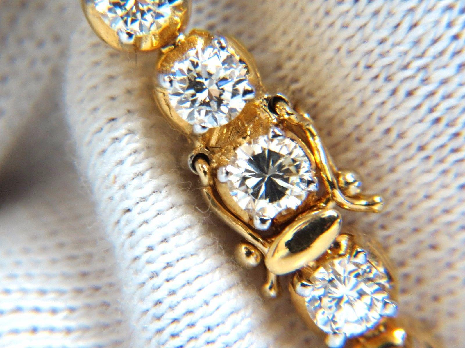 5.40ct natural diamond tennis bracelet / Victorian High Profile Petite 14kt 1
