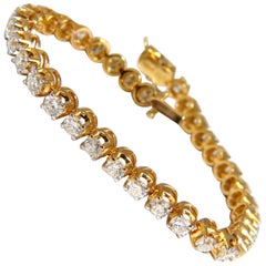 5.40ct natural diamond tennis bracelet / Victorian High Profile Petite 14kt