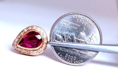 5.40ct Natural Pink Tourmaline Diamonds Earrings 14kt*