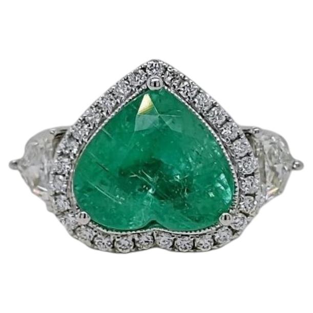 Anillo con turmalina Paraíba natural de color azul verdoso neón intenso, de 5,40 ct, en oro de 18 quilates, con certificado GIA