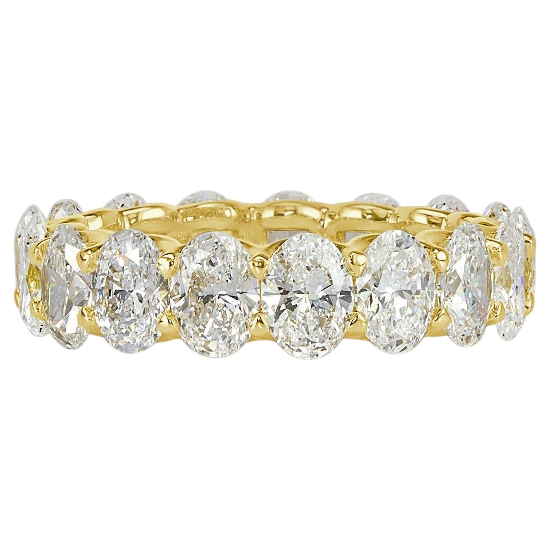 5.41 Carat Oval Band Radiant Elegance High Jewellery Eternity Diamond Ring For Sale
