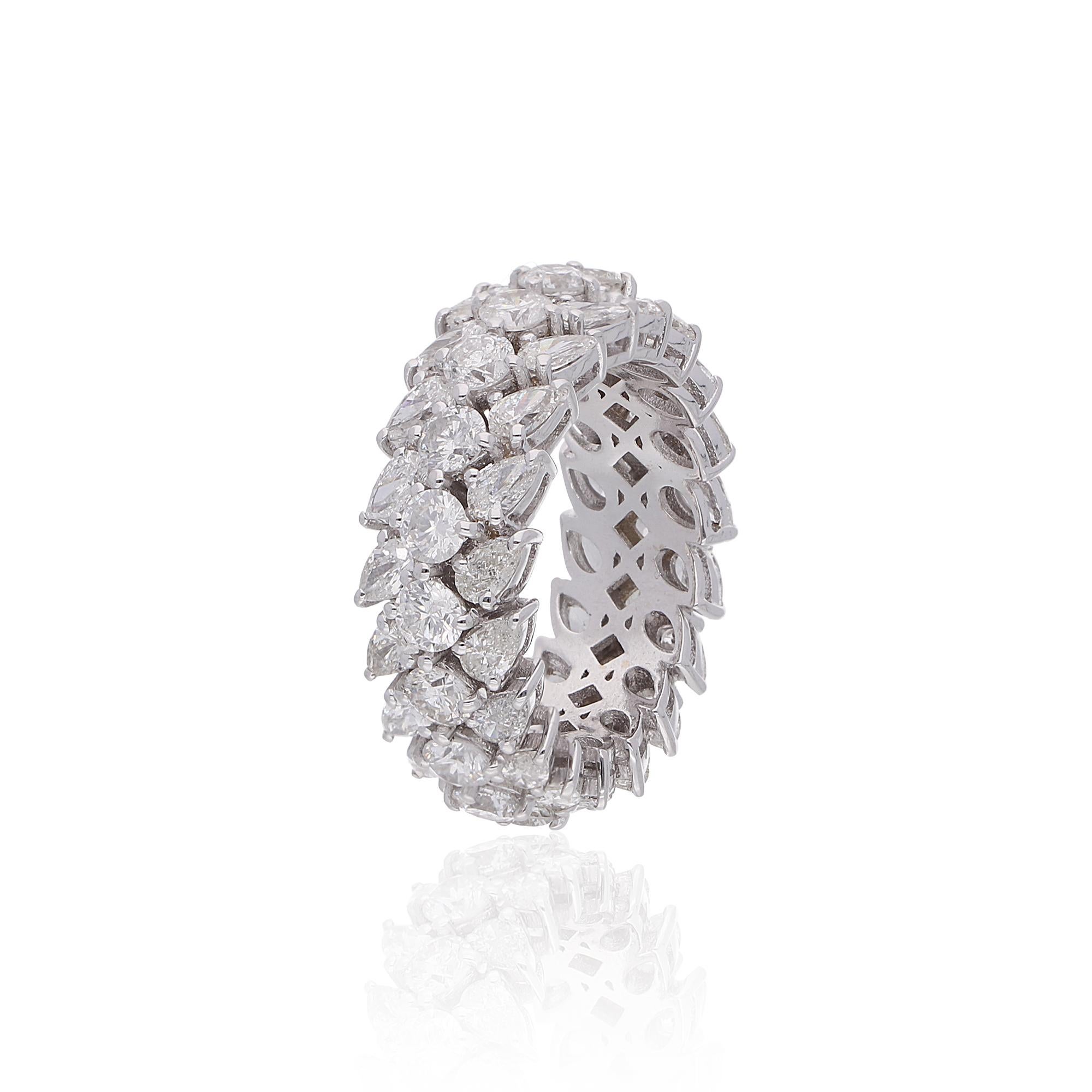 For Sale:  5.41 Carat SI Clarity HI Color Diamond 18 Karat White Gold Wedding Band Ring 3