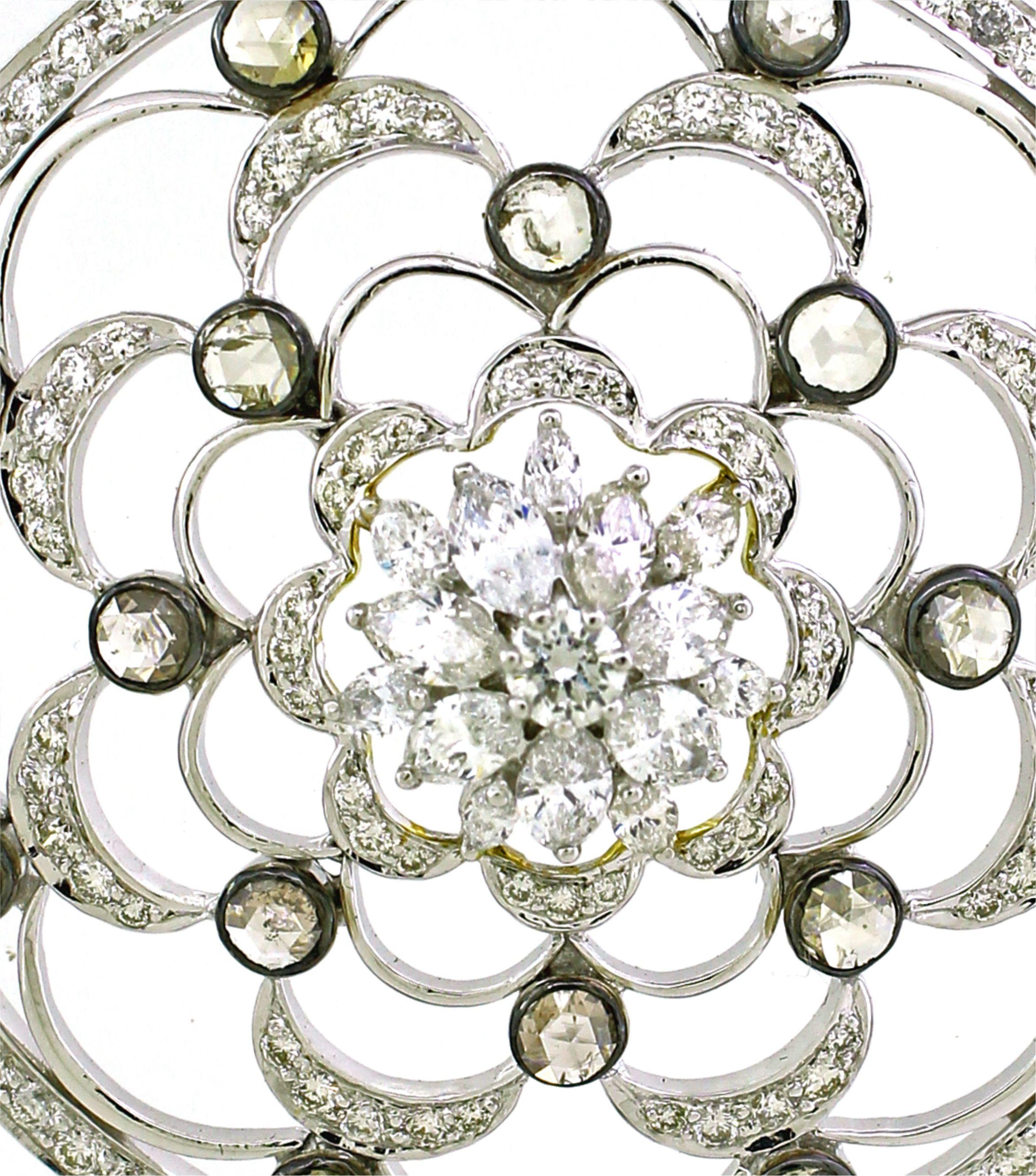 Moderne Pendentif de 5,41 cts de diamant blanc en vente