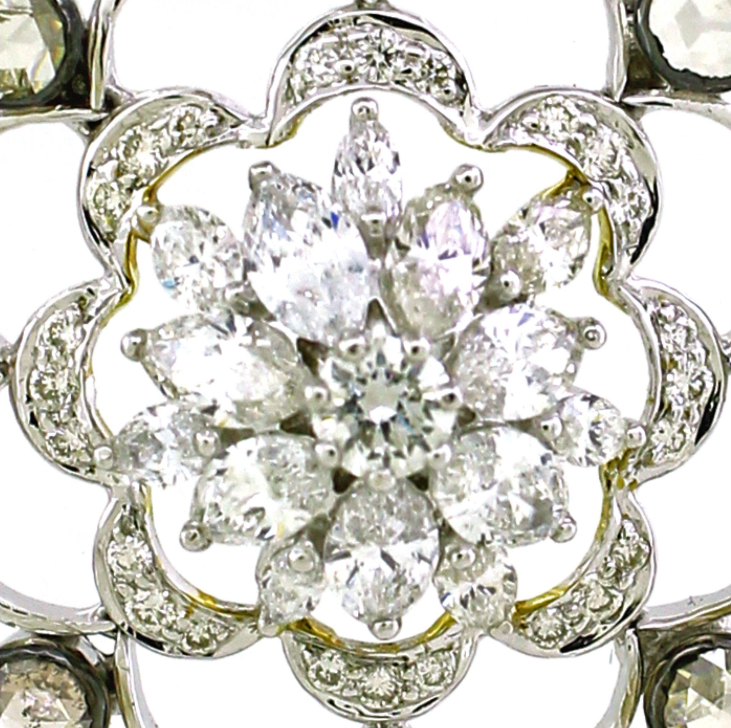 Taille ronde Pendentif de 5,41 cts de diamant blanc en vente